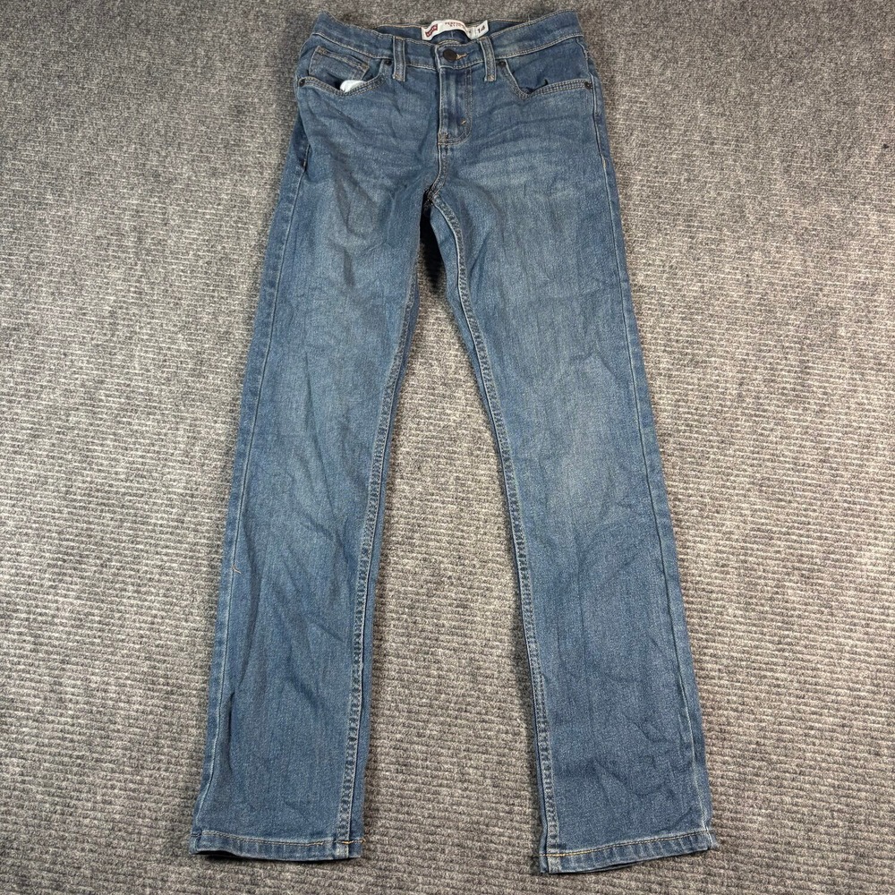 Levis 511 Slim Jeans Boys 14 Blue Excellent Performance Denim Adjustable Waist